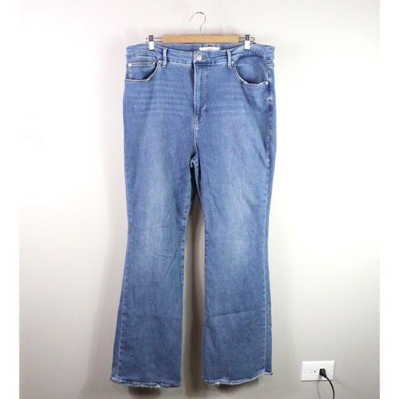 Good American Zara High Rise Flare Jeans size 22 - Picture 2 of 5